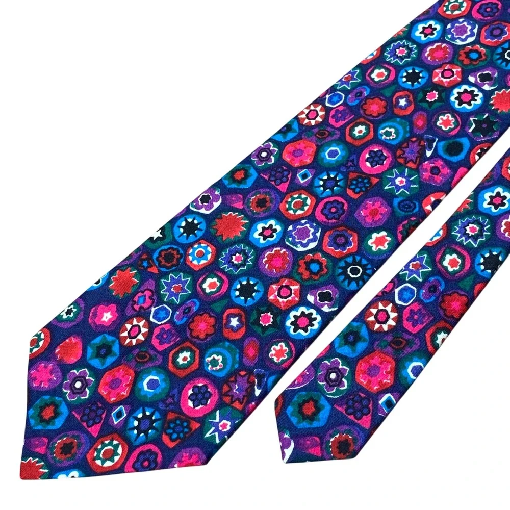 Vintage Rohde Royce Tie Psychadelic‎ Geometric Mens OS Multi USA Retro Statement